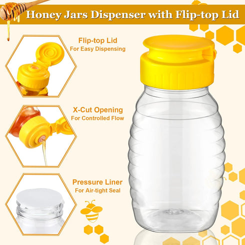 32 5 oz Hoolerry Pieces Clear Plastic Honey Bottles Squeeze Honey Containers Jars Empty Refillable Honey Holder