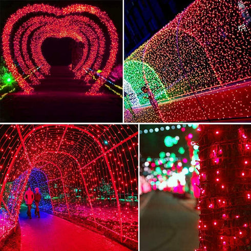 500 LED Christmas Light Red - Indoor String Light Plug in Twinkling Hanging Tree Lights for Party, Bar, Bedroom,