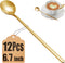 12 Pcs Coffee Spoons Set, 6.7" Long Handle Gold Tea Spoons, Stainless Steel Gold Spoons for Stirring