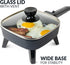 HomeCraft 7-Inch Electric Non-Stick Skillet, Adjustable Temperature Control, Cool-Touch Handle & Tempered Glass Lid for