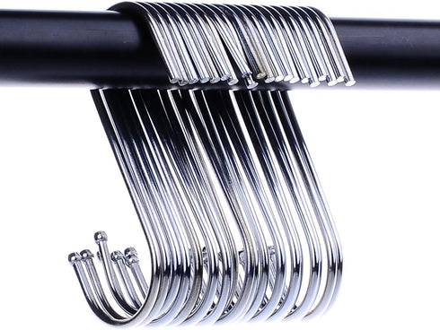 20 Pack 3.5 Inch S Hooks, Heavy Duty for Plants, Hangings, Outdoor, Lights, Cups - Large Hangers for Kitchen, Bathroom,
