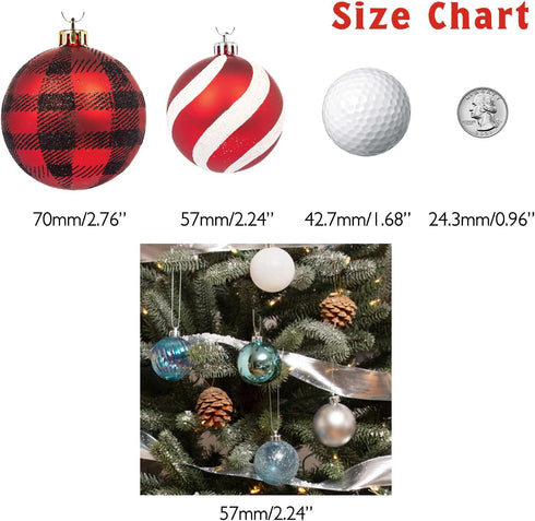 Every Day is Christmas Ornaments - Shatterproof Christmas Tree Ornament Set, 50 Count (2.24"/57mm, Blue Silver)