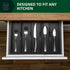 ROYAL CRAFT WOOD Luxury Bamboo Kitchen Drawer Organizer - 7 Slot Silverware & Utensil Holder