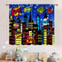 TKUYO 2 Sets, 84"x84" Inch Superhero City Curtains, Comic Night Starry Skyline Cityscape Buildings Comic Blackout