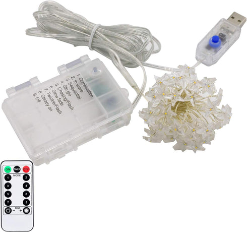 Shimmer forest 40 13ft Twinkle Star String Lights LED Spring Garden Decorative Indoor Outdoor Fairy Light USB & Battery