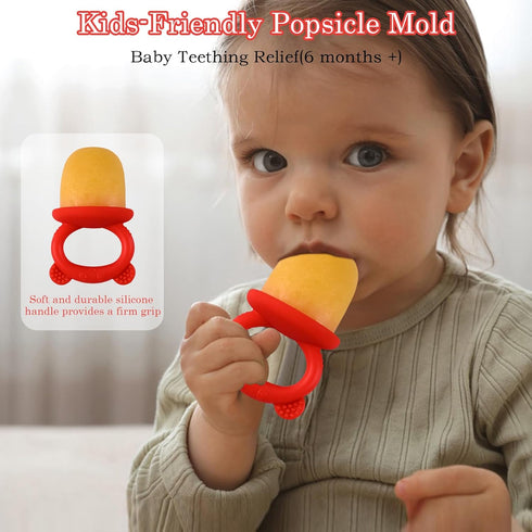 WMKGG Baby Popsicle Molds, Breastmilk Popsicle Molds for Teething Relief with Sticks, Baby Food Freezer Tray, Storage