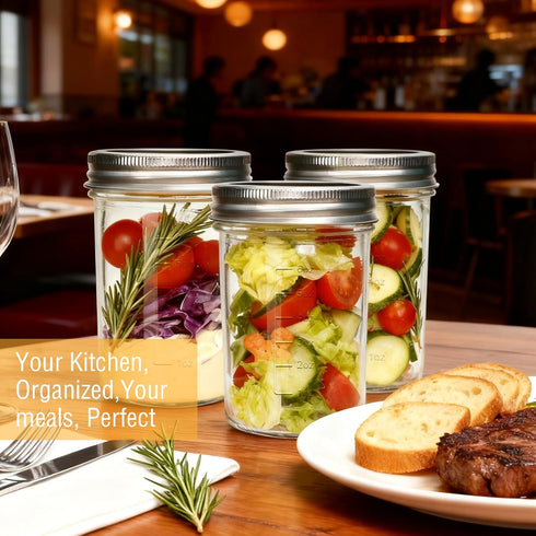 Datttcc 8oz, 24 Pack Mason Jars Canning jars, Half Pint Canning Jars with Regular Airtight Lids,Jelly Jars with Labels