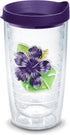 Tervis Tropical Hibiscus Collection Double Walled Insulated Tumbler, 16oz Travel Cup, Keeps Drinks Cold & Hot, Purple