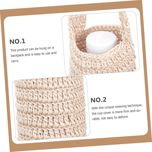 INOOMP 2pcs Woven Water Cup Cover - Portable Bottle Sleeve Holder Bag for Water Bottles