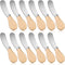Patelai 12 Pieces Cheese Spreader Knife Set, Stainless Steel Butter Spreaders with Wooden Handle, 4.7 Inch