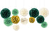 NICROLANDEE 12 PCS Green Wedding Party Decorations, Emerald Green Ivory Tissue Paper Pom Poms for Baby Shower