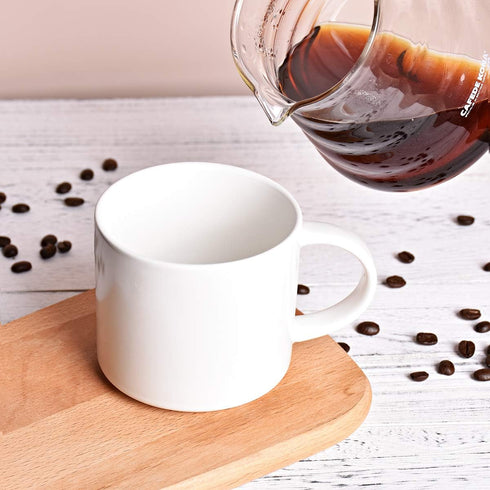 Bosmarlin Matte Ceramic Coffee Mug - 13 oz for Office and Home, Dishwasher and Microwave Safe (White, 1)