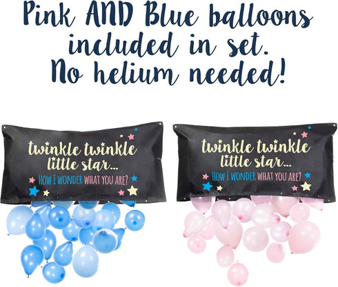 Gender Reveal Balloon Drop Bag, Twinkle, Twinkle Little Star