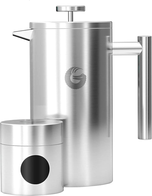 Coffee Gator French Press Coffee Maker - Insulated Stainless Steel Manual Coffee Tea Maker for Home, Camping, 4 Cup