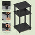 3-Tier Furinno Turn-N-Tube Side Table, End Table with Open Shelf, Toolless Assembly Night Stand, Bedside Table