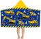 Kids Beach Towel with Hood - Excavators Vehicles Theme for Boys & Girls, Microfiber Soft Bath Poncho Wrap Robe