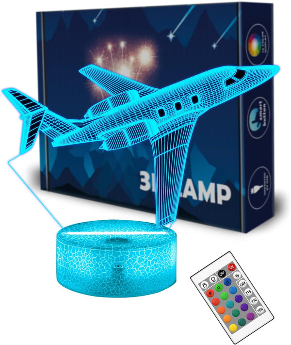 FULLOSUN Airplane Gift, Plane Night Light, Pilot Lamp with Remote Control 16