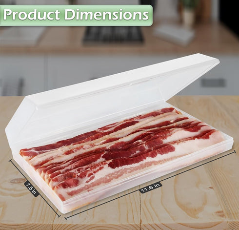 Home-X Bacon Saver - Plastic Airtight Bacon Container - BPA-Free, Dishwasher Safe, Leak-proof Bacon Storage Container