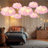3D Decor(4 Marsui Artificial Cloud Props LED Hanging Pink Light String Fake Imitation Cotton Cloud Classroom School