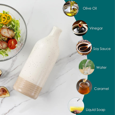 20 Oz vancasso Ceramic Olive Oil Dispenser Bottle, Bottle Dispenser with Spout and Funnel for Kitchen,Suitable for Oil