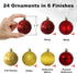 Red & Gold 2.5" Christmas Balls, Shatterproof Hanging Ornaments for Birthday Halloween Holiday Wedding Decorations, Set