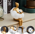 Gold Home Decor Women Thinker Statue, Modern Bookshelf Figurines Accent Decorations for Living Room, Resin Abstract Art