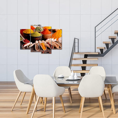 4 HOMEOART Colorful Spice Picture Kitchen Wall Decor Dining Room Wall Art Framed Ready To Hang, Large Panels