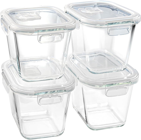 Soup Containers with Lids Glass 32 oz, 4 Cup Borosilicate Glass Food
