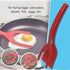 2 in 1 Grip and Flip Spatula Tongs, Large Non-Stick Food Clip Egg Turner for Cooking, Pancake, Omelet (Red)