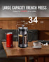 BAYKA 34 Ounce French Press Coffee Maker, Heat Resistant Borosilicate Glass with Stainless Steel