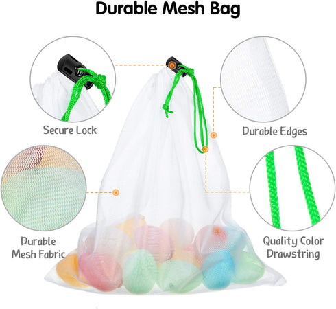 Frienda 20 Pieces Reusable Produce Bags - 5 Large, 8 Medium, 7 Small Mesh Pouch Toy Storage Bags for School Office