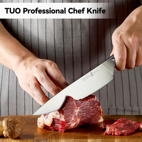 TUO 8 Inch Chef Knife - Sharp Kitchen Knife with Pakkawood Handle, High Carbon Steel, Gift Box