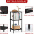 3 smusei Tier Small End Table Tall Telephone Table with Storage Shelves Black Sidetable for Small Spaces Tall Night