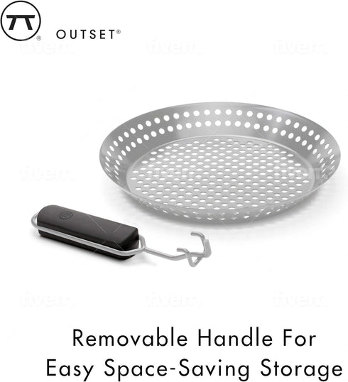 Outset Stainless Steel Grill Skillet with Removable Handle