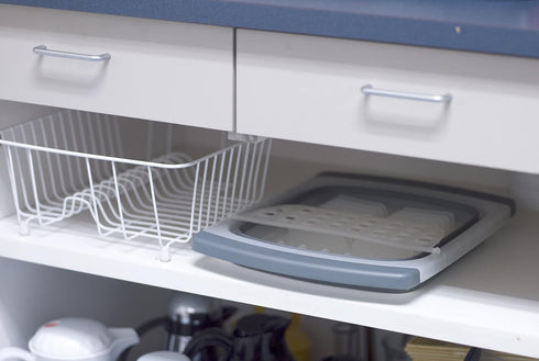 PrepWorks Collapsible Dish Drainer - Expandable Dish Rack for Drying Plates, Cups, Kitchen Utensils, Fits Over Most