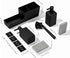 Set 4-in-1 Kitchen Soap Dispenser with Sponge Holder and Brush for Sink Rack Hand Soap and Dish Soap Dispensers Black