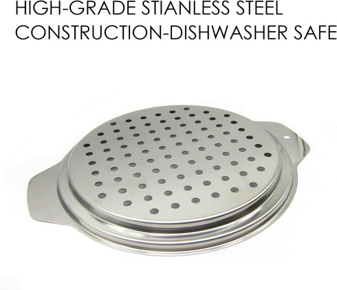 Stainless Steel Spaetzle Maker Pan with Lid & Scraper, Traditional German Egg Noodle Strainer