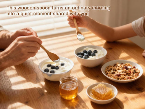 UANJBYO 6 Set 3 (4.9", 5.9", 7.1") Piece Small Wooden Spoons - Premium Beech Wood Spoons in Sizes for Honey, Tea
