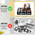 Soaoo Coffee Station Organizer with 4 Removable Dividers, Wooden Adjustable Coffee Pod Holder for Home Office Kitchen