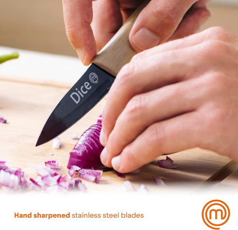 MasterChef Knife Set of 3 Kitchen Knives for Cooking (Chef, Paring & Utility), Professional Sharp Stainless Steel, Non