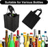 6 Bottle Wine Carrier Tote, Reusable Non-Woven Wine Travel Bag with Carry Handle for Picnic, Camping