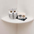 Corner Shelf, White Solid Oak Wood Floating Corner Shelves Wall Mount Round