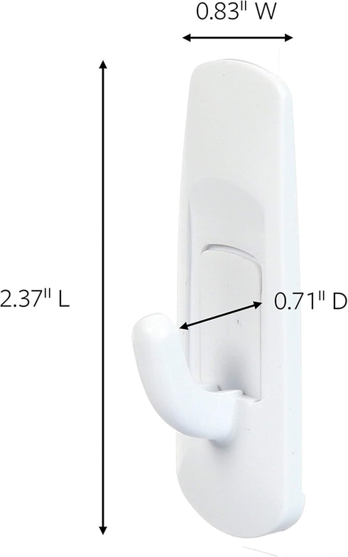 Command Small Utility Hooks, 2-Hook, 6-Pack - Organize Damage-Free