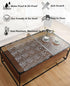 HQYG 14x14 Inch Clear Vinyl Table Protector for Night Stand Bedside Tabletop PVC Plastic Tablecloth Cloths Desktop
