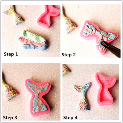 JeVenis 3D Big Mermaid Tail Mold, Silicone Fondant Mold for Cake Decoration and Chocolate Candy Mold