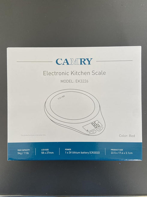 NUTRI FIT Digital Kitchen Food Scale, Large Stainless Steel Platform for Baking and Cooking, Red