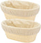 2 PCS 8 Inch Oval Long Banneton Brotform, Rattan Bread Dough Proofing Rising Basket & Liner for Bakers