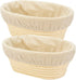 2 PCS 8 Inch Oval Long Banneton Brotform, Rattan Bread Dough Proofing Rising Basket & Liner for Bakers