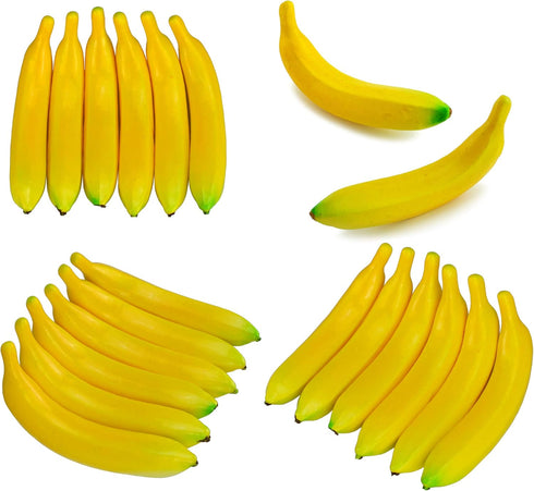 SAMYO 6pcs Set Artificial Yellow Bananas Lifelike Simulation Fake Fruit Home House Kitchen Decoration