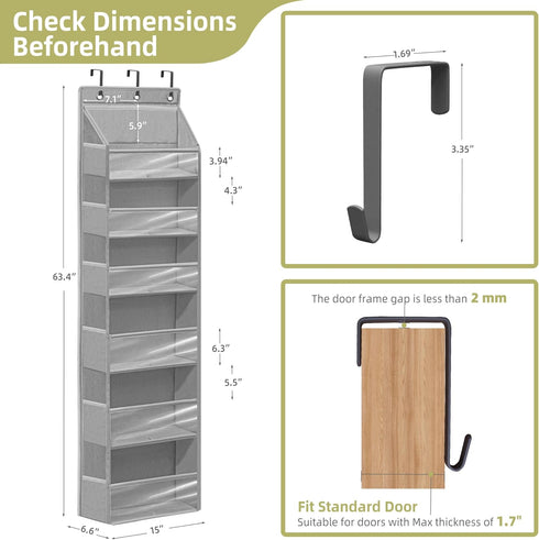 STORAGEIDEAS 6 12 2-Pack Closet Over Door Organizer with Extra Large Pockets Side Pockets, Sturdy Rack, Hanging Storage